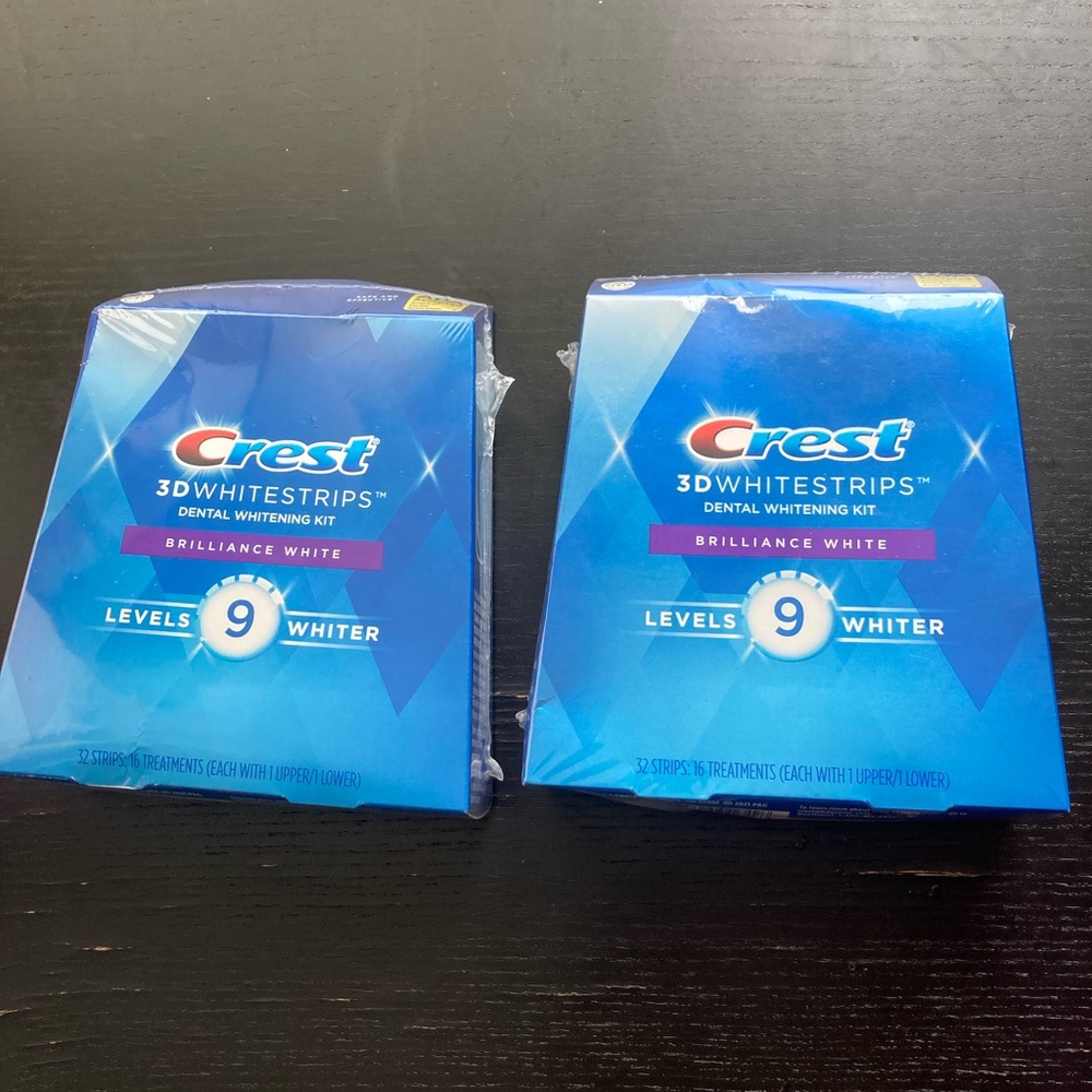 NWT (2) Crest 3D Whitestrips Brilliance White Teeth Whitening Kit 16 Treatments